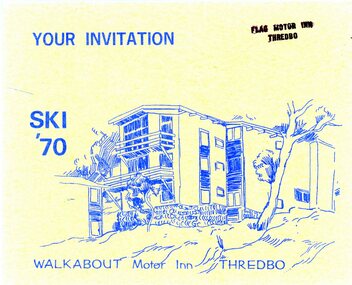 Memorabilia - Card, Invitation to SKI '70: Walkabout Motor Inn Thredbo, 1970