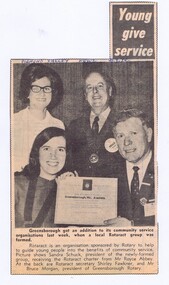 Memorabilia - Newspaper Clipping, Diamond Valley News, Young give service, 29/09/1970
