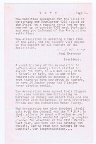 Memorabilia - Newsletter, VOTE (Voice of the Eagles), 1973