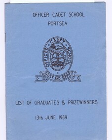Memorabilia - Programme, Officer Cadet School Portsea List of Graduates & Prizewinners - 13th June 1969, 13/06/1969