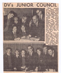 Memorabilia - Newspaper Clipping, Diamond Valley News, DV's Junior Council, 16/06/1969