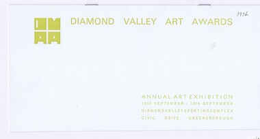 Memorabilia - Program, Diamond Valley Arts Society, Diamond Valley Art Awards 1976, 10/09/1976