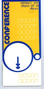 Memorabilia - Booklet, Rotary International, Rotary International District 279 Conference Albury 1974, 1974