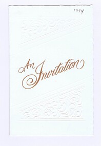 Memorabilia - Invitation, An invitation to the 80th birthday for Roy Robinson, 13/04/1974
