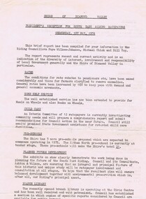 Memorabilia - Reports, Shire of Diamond Valley, Shire of Diamond Valley President's reception for South East Riding ratepayers, 01/05/1974