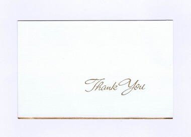 Memorabilia - Card, Kaye & James Murray, Thank you card from Kay and James Murray, 05/06/1977