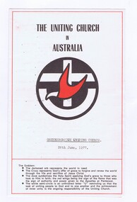 Memorabilia - Pamphlet, Greensborough Uniting Church, The Uniting Church in Australia. Greensborough Uniting Church Order of Service, 26/06/1977
