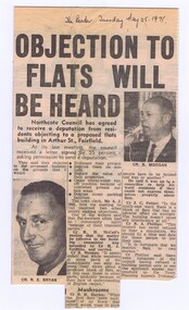 Memorabilia - Newspaper Clipping, Heidelberg Leader, Objection to flats will be heard, 25/05/1971