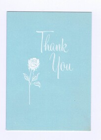 Memorabilia - Card, Thank you card to Mavis from Margaret Critchley, 1974