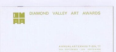 Memorabilia - Program, Shire of Diamond Valley, Diamond Valley Art Awards 1977, 16/09/1977
