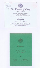 Memorabilia - Invitation and Program, City of Coburg, City of Coburg Mayoress Reception invitation and programme 1975, 12/02/1975