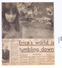 Memorabilia - Newspaper Clipping, The Herald, Erica's world is tumbling down, 24/11/1977