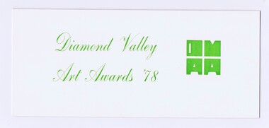 Memorabilia - Invitation, Shire of Diamond Valley, Diamond Valley Art Awards 1978, 15/09/1978