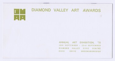 Memorabilia - Programme, Shire of Diamond Valley, Diamond Valley Art Awards 1978, 23/09/1978