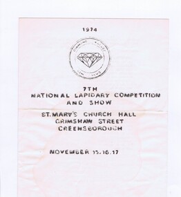 Memorabilia - Program, Diamond Valley Gem Club, Diamond Valley Gem Club: 7th National Lapidary Competition and Show, 1974