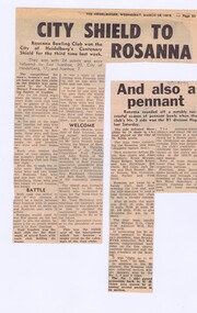 Memorabilia - Newspaper Clippings, Heidelberger, City shield to Rosanna; and, And also a pennant, 28/03/1979