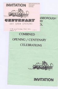 Memorabilia - Invitation and Program, Greensborough Primary School, Greensborough Primary School: Combined Opening/Centenary Celebrations [1980] Gr2062, 31/10/1980
