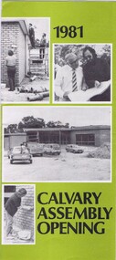 Memorabilia - Pamphlet, calvary assembly, Calvary Assembly Opening 1981, 1981