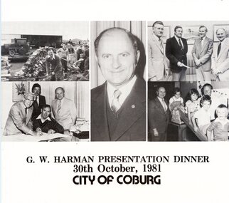Memorabilia - Programme, City of Coburg, G. W. Harman Presentation Dinner, 1981