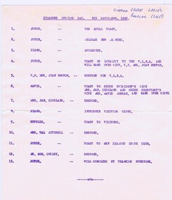 Memorabilia - Program, Northcote Bowling Club, [Diamond Creek Ladies Bowling Club] Speakers Open Day, 15/12/1975