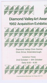 Memorabilia - Program, Diamond Valley Arts Society, Diamond Valley Art Awards 1982, 1982
