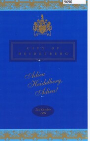 Programme - Program, City of Heidelberg, Adieu Heidelberg Adieu!, 21/10/1994