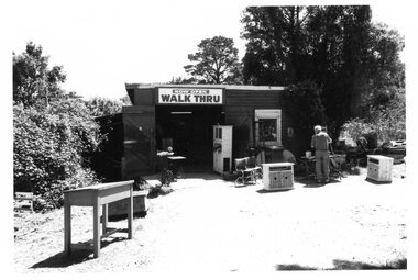 Photograph - Photograph Collection, Alison Lendoudis et al, The mechanics workshop at Briar Hill Timber 1996, 1996
