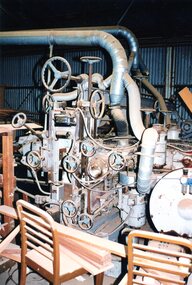 Photograph - Photograph Collection, Alison Lendoudis et al, Double ended tenon saw at Briar Hill Timber 1996, 1996