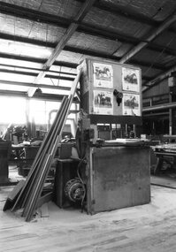 Photograph - Photograph Collection, Alison Lendoudis et al, Band saw at Briar Hill Timber 1996, 1996
