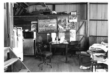 Photograph - Photograph Collection, Alison Lendoudis et al, Lunch table in the joinery shop at Briar Hill Timber 1996, 1996