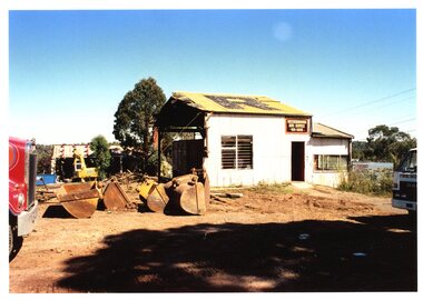 Photograph - Photograph Collection, Alison Lendoudis et al, Greensborough Hire Service building at Briar Hill Timber 1996, 1996