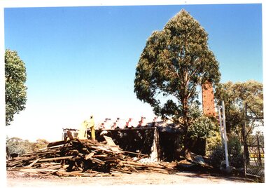 Photograph - Photograph Collection, Alison Lendoudis et al, Demolition with kilns still in background at Briar Hill Timber 1996, 1996