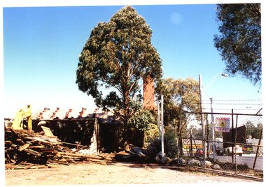 Photograph - Photograph Collection, Alison Lendoudis et al, Demolition with kilns still in background at Briar Hill Timber 1996, 1996