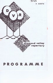 Programme, Diamond Valley Repertory, Any Wednesday: Diamond Valley Repertory, 1972, 1972