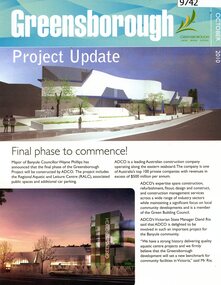 Pamphlet, Banyule City Council, Greensborough Project Update, October 2010, 10/2010