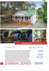 Pamphlet - Advertising Leaflet, Darren Jones Real Estate, 164 Grimshaw Street, Greensborough, 07/2025