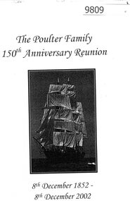 Flyer, Lyn Noonan, The Poulter Family: 150th Anniversary Reunion, 08/12/2002