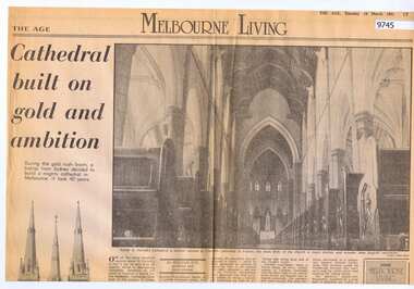 Newspaper - Newspaper Clipping, The Age, Cathedral built on gold and ambition, 10/03/1981