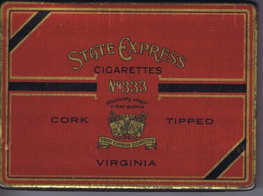 Container - Tin, State Express Cigarettes, State Express Cigarettes No. 333 tin, 1930s