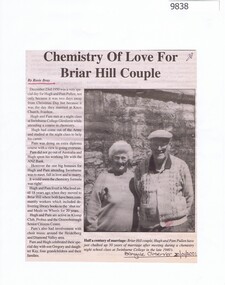 Newspaper - Newspaper Clipping, Banyule Observer, Chemistry of Love for Briar Hill Couple, 20/02/2001