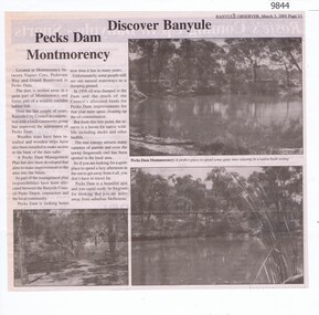 Newspaper - Newspaper Clipping, Banyule Observer, Discover Banyule: Pecks Dam Montmorency, 03/03/2001