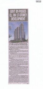 Newspaper - Newspaper Clipping, The Local Paper, Govt By-Passes Cl. on 17 Story Development, 28/05/2025