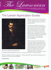 Newsletter, Leigh Hay, The Lawsonian: the officikal newsletter of the Henry Lawson Memorial & Literary Society Inc. 2024, 2024