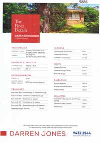 Flyer - Advertisement, Darren Jones Real Estate, 12 Mine Street, Greensborough, 2025