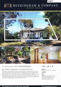 Flyer - Advertisement, Buckingham and Company Estate Agents, 43 Alexandra Street, Greensborough, 2025