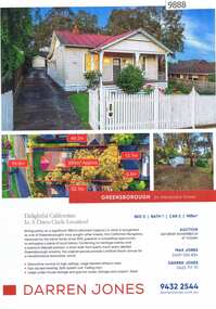 Flyer - Advertisement, Darren Jones Real Estate, 54 Alexandra Street, Greensborough, 2025