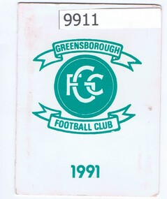 Document - Membership Ticket, Greensborough Football Club, Greensborough Football Club 1991, 1991