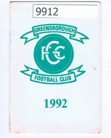 Document - Membership Ticket, Greensborough Football Club, Greensborough Football Club 1992, 1992