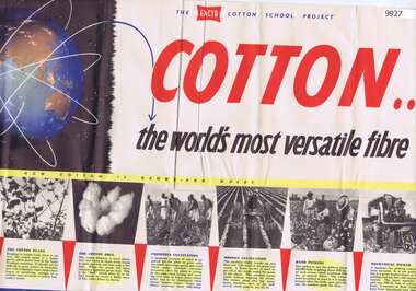 Poster, Davies Coop & Co Limited, Cotton: The world's most versatile fibre. The Exacto Cotton School Project, 1960s