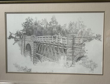 Drawing - Drawing (Framed), Bluestone Bridge Greensborough, 1993